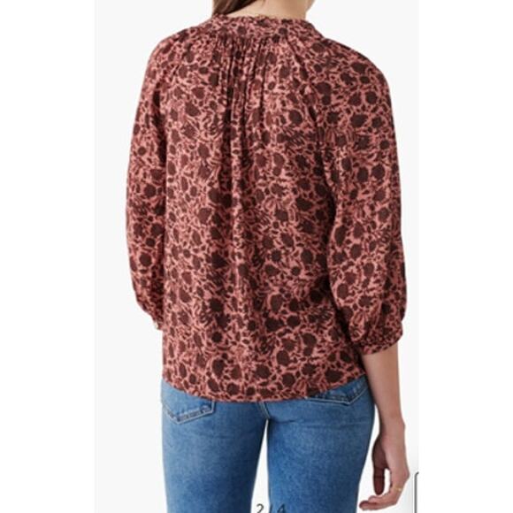 Faherty Portia Blouse 100% Viscose Small Montserrat Floral - Picture 2 of 10